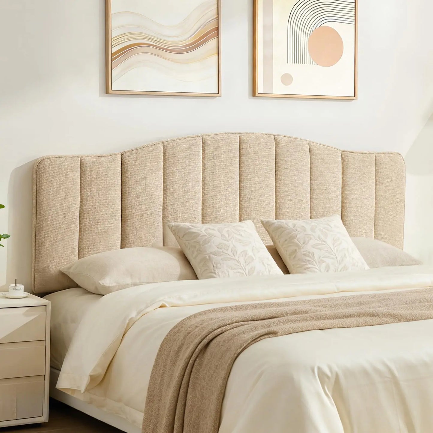 King Size Headboard Only, Upgraded One-Piece Bed Headboards Adjustable Height&Width Upholstered California, Customized