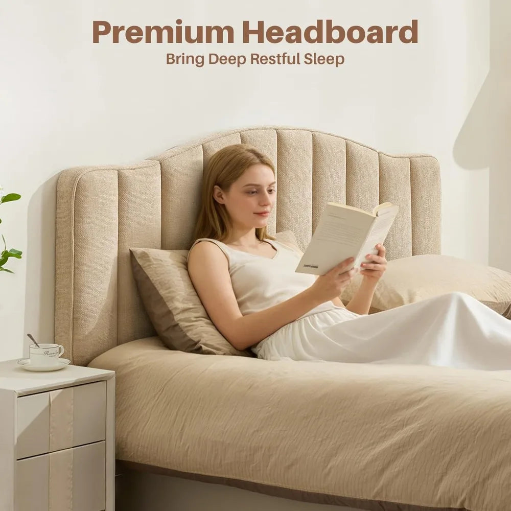 King Size Headboard Only, Upgraded One-Piece Bed Headboards Adjustable Height&Width Upholstered California, Customized