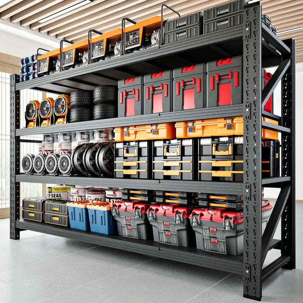 5000LBS Storage Shelves,71 W Garage Shelving Heavy Duty Metal Adjustable Garage Shelves, Shelving Units Industrial Shelving,