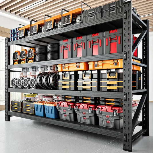 5000LBS Storage Shelves,71 W Garage Shelving Heavy Duty Metal Adjustable Garage Shelves, Shelving Units Industrial Shelving,