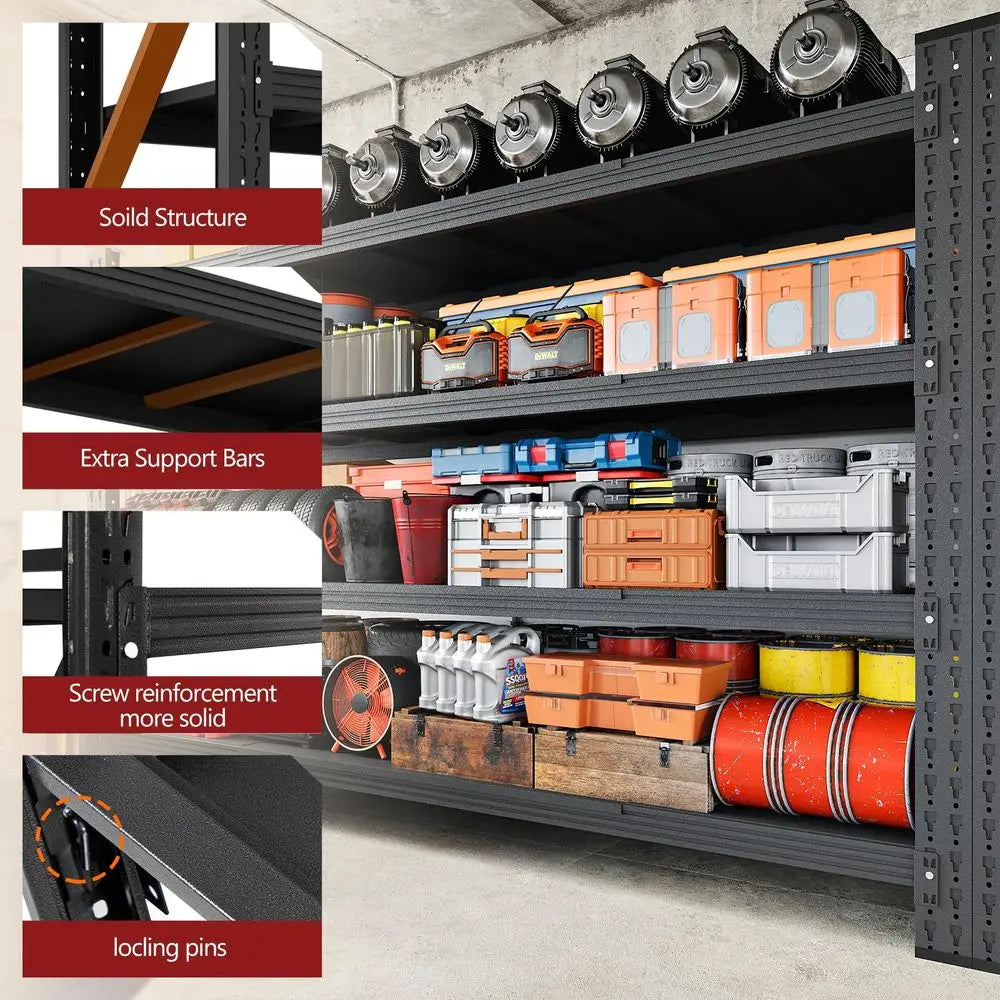 5000LBS Storage Shelves,71 W Garage Shelving Heavy Duty Metal Adjustable Garage Shelves, Shelving Units Industrial Shelving,