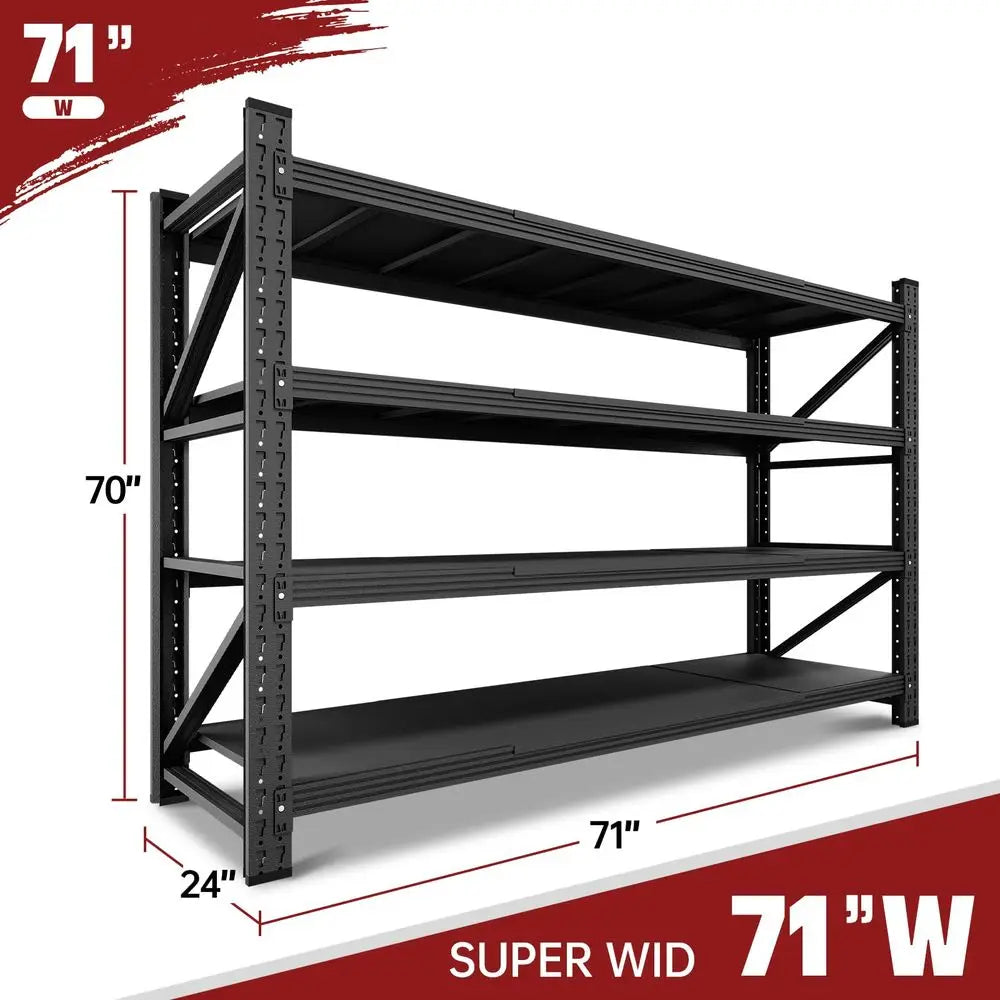5000LBS Storage Shelves,71 W Garage Shelving Heavy Duty Metal Adjustable Garage Shelves, Shelving Units Industrial Shelving,