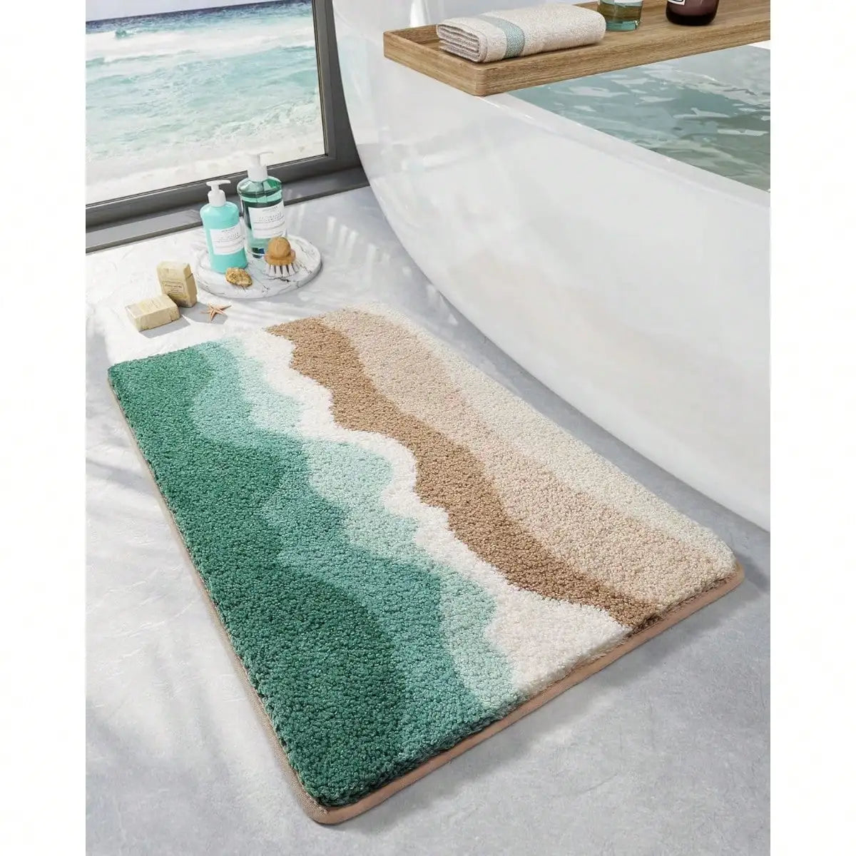 Summer Style Bathroom Rugs,Soft And Absorbent Bath Mats Non-Slip Backing Shower Rug,Machine Washable, Bathroom,