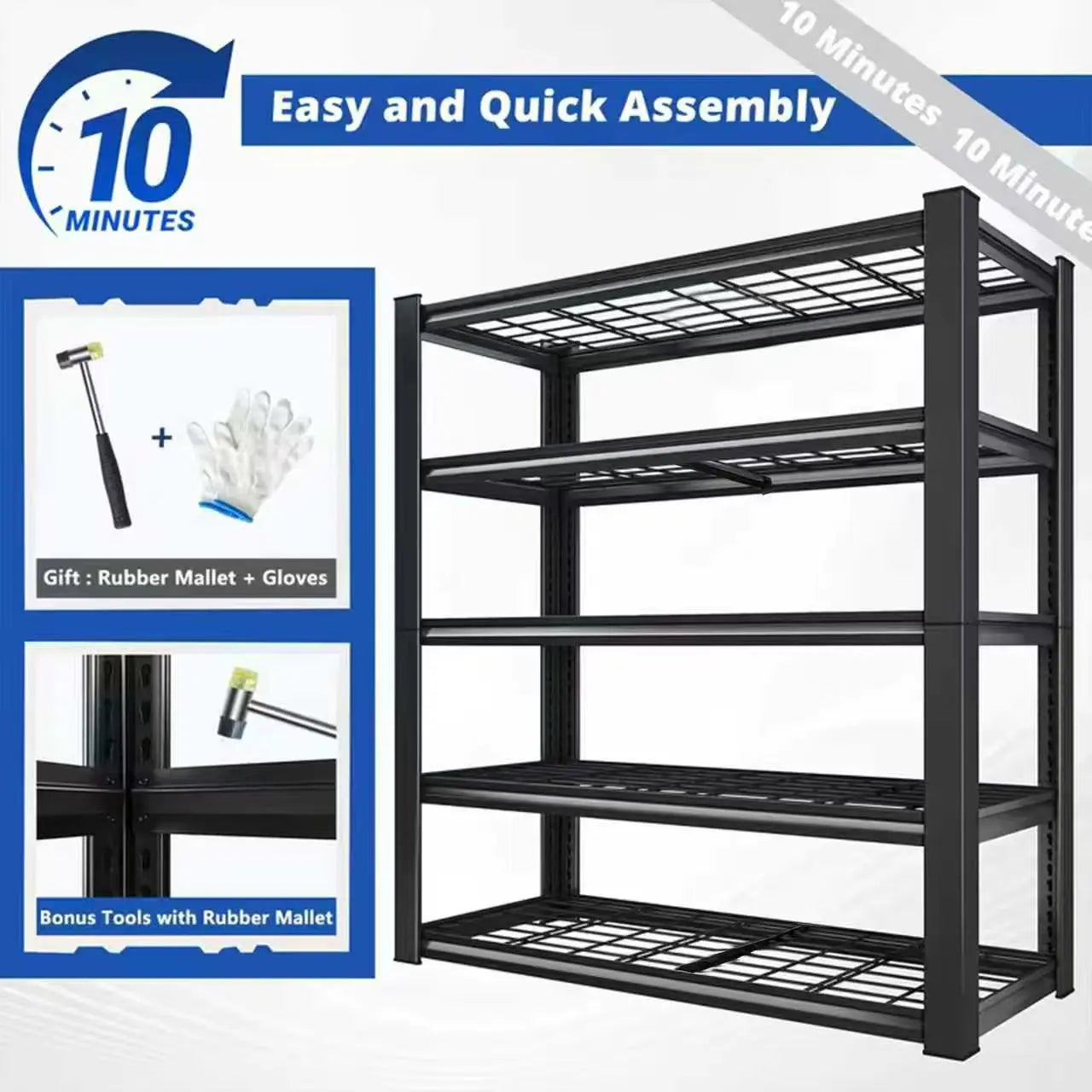 Nnovaroom  72" Adjustable Metal Double Layer Column Shelving, Commercial Grade Utility Rack for Warehouse, Basement, Kitchen, Garage, etc.