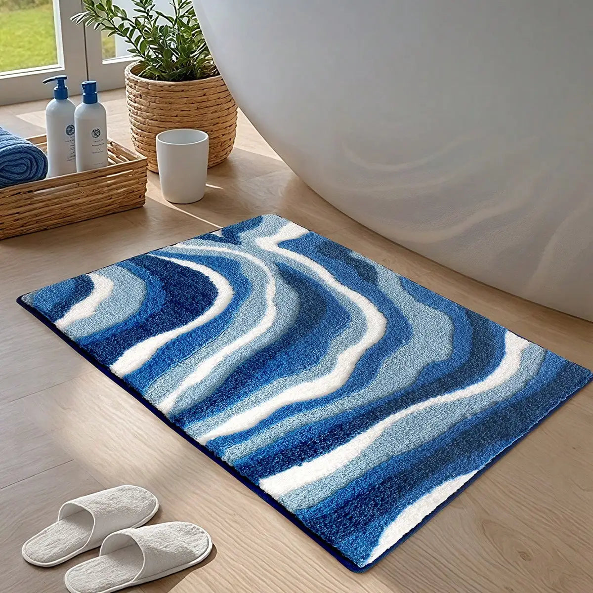 Summer Style Bathroom Rugs,Soft And Absorbent Bath Mats Non-Slip Backing Shower Rug,Machine Washable, Bathroom,