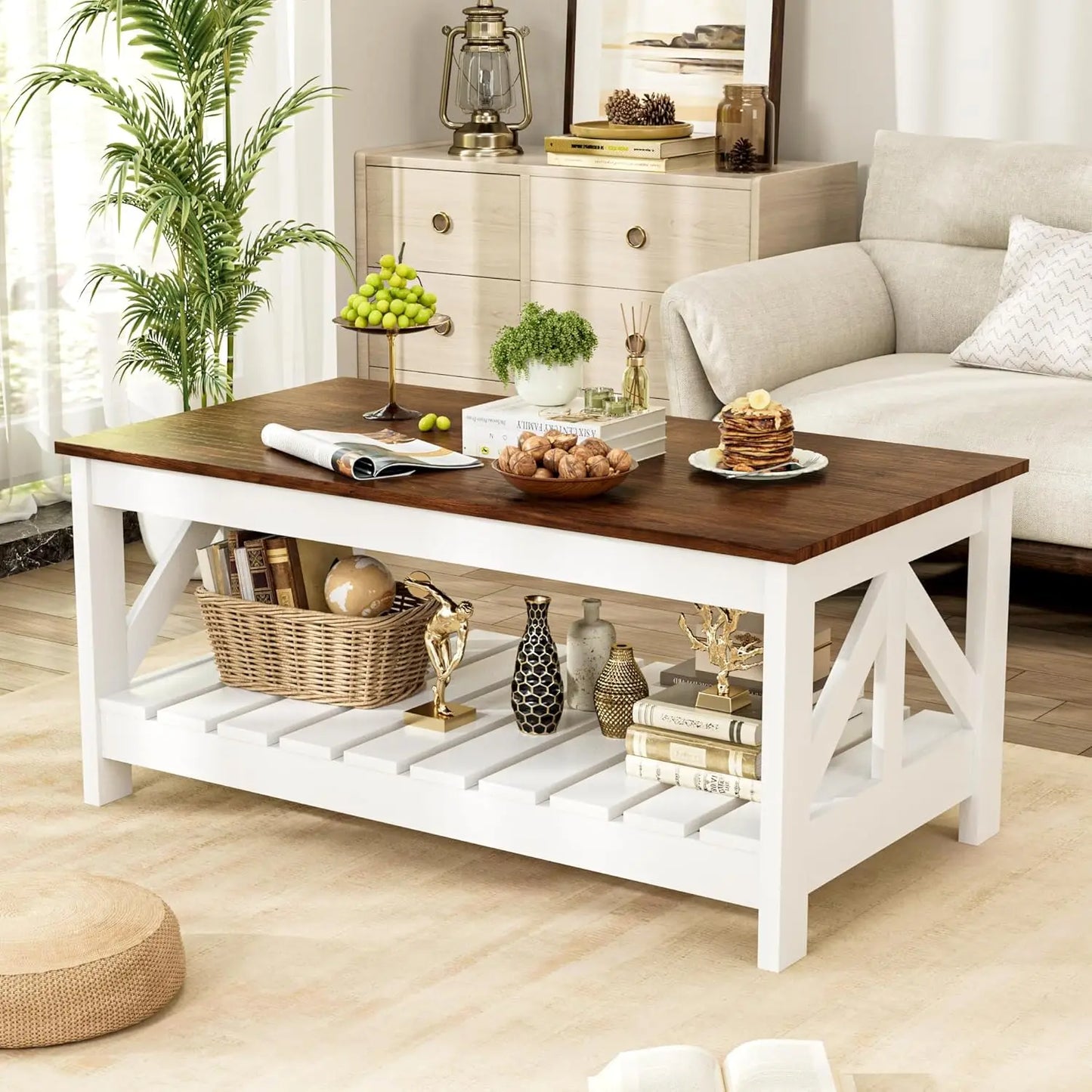 40in Lift Top Coffee Table with Storage Compartments & LED Lights for Living Room Home Office, Customized