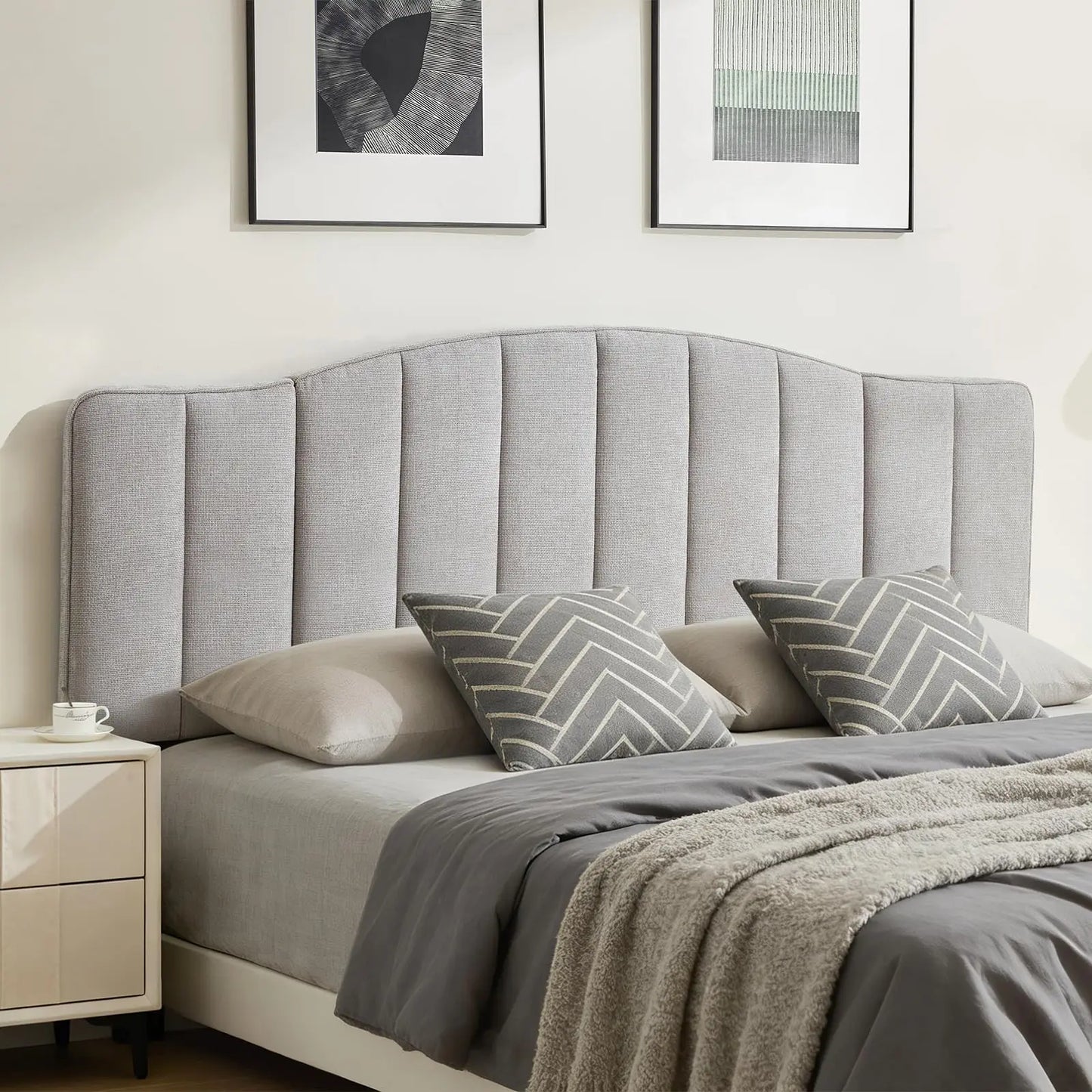 King Size Headboard Only, Upgraded One-Piece Bed Headboards Adjustable Height&Width Upholstered California, Customized