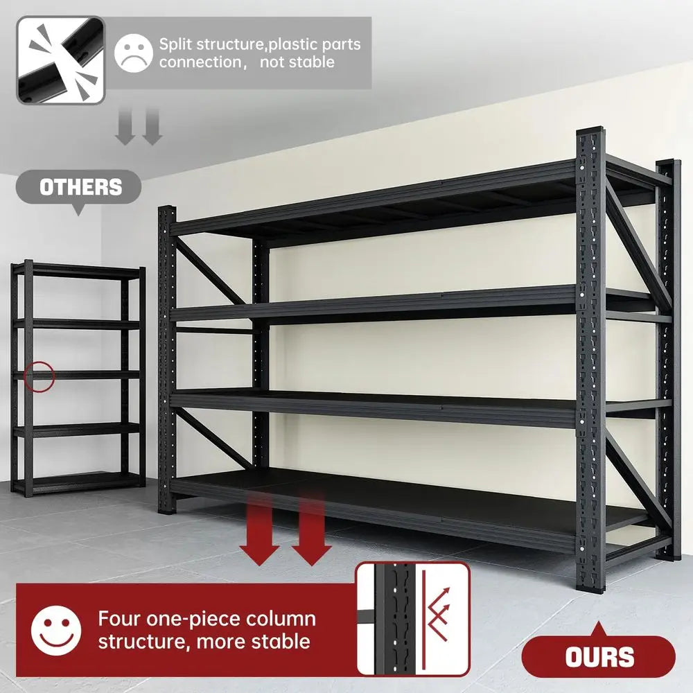5000LBS Storage Shelves,71 W Garage Shelving Heavy Duty Metal Adjustable Garage Shelves, Shelving Units Industrial Shelving,