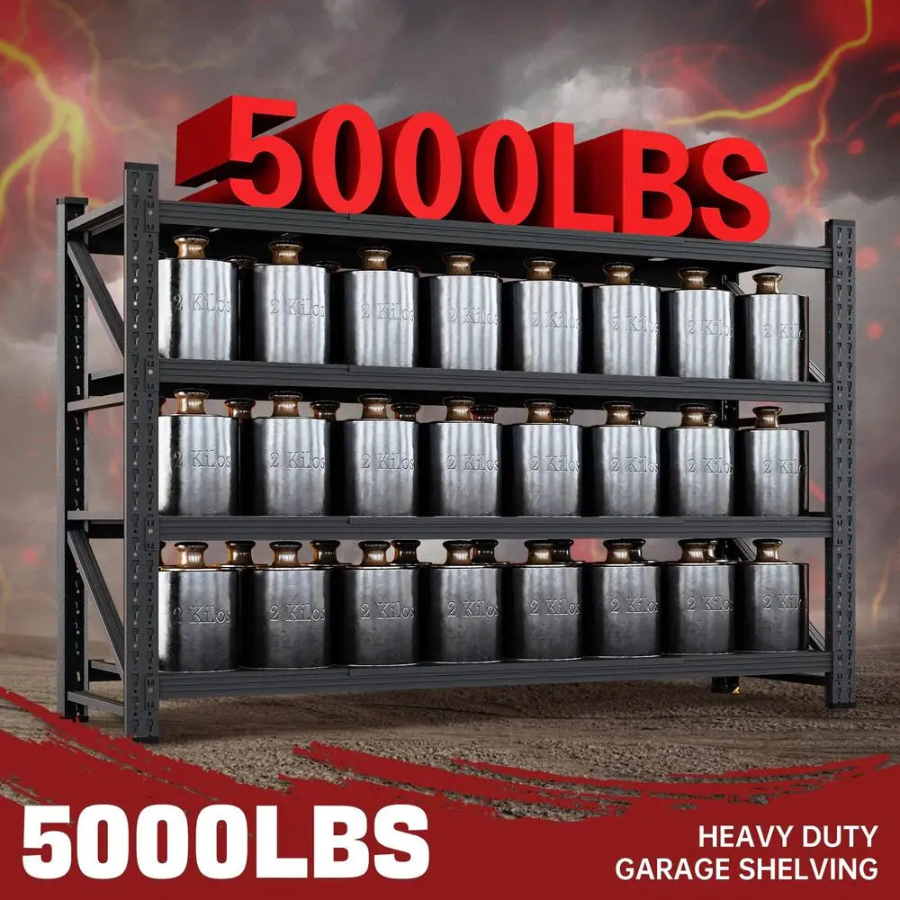 5000LBS Storage Shelves,71 W Garage Shelving Heavy Duty Metal Adjustable Garage Shelves, Shelving Units Industrial Shelving,