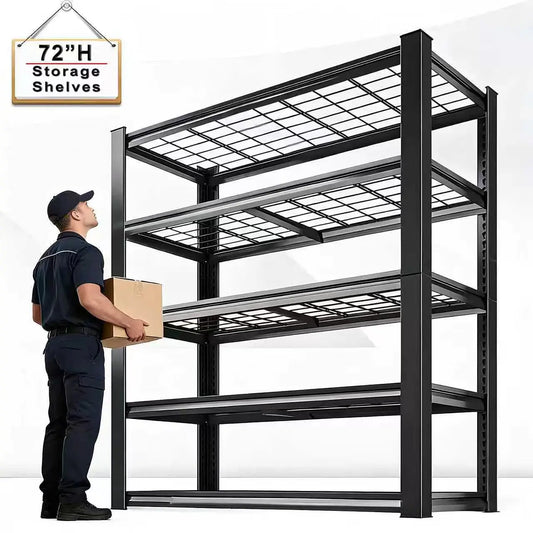 Nnovaroom  72" Adjustable Metal Double Layer Column Shelving, Commercial Grade Utility Rack for Warehouse, Basement, Kitchen, Garage, etc.