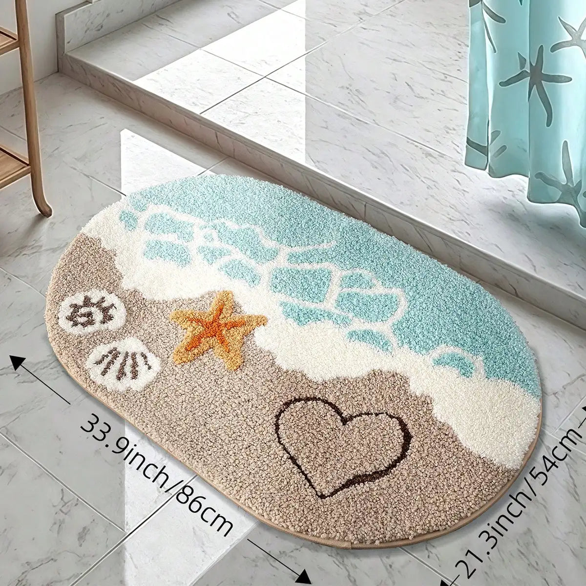 Summer Style Bathroom Rugs,Soft And Absorbent Bath Mats Non-Slip Backing Shower Rug,Machine Washable, Bathroom,