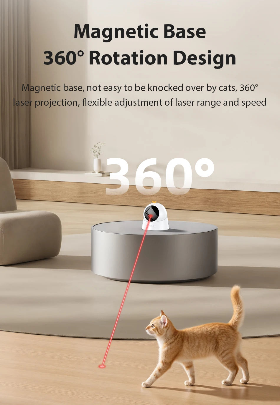Automatic Cat Laser Toy Interactive 360° Adjustable Electric Cat Toy For Kitty Dog Indoor Smart Teasing Laser Cat Toys
