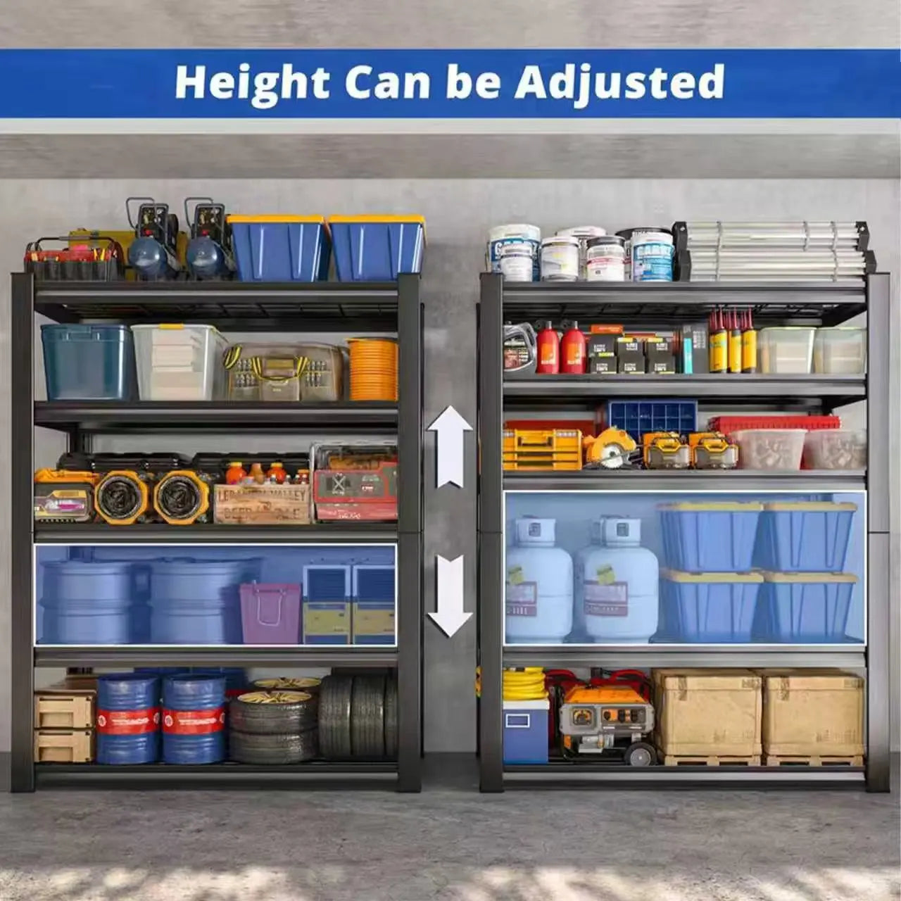 Nnovaroom  72" Adjustable Metal Double Layer Column Shelving, Commercial Grade Utility Rack for Warehouse, Basement, Kitchen, Garage, etc.