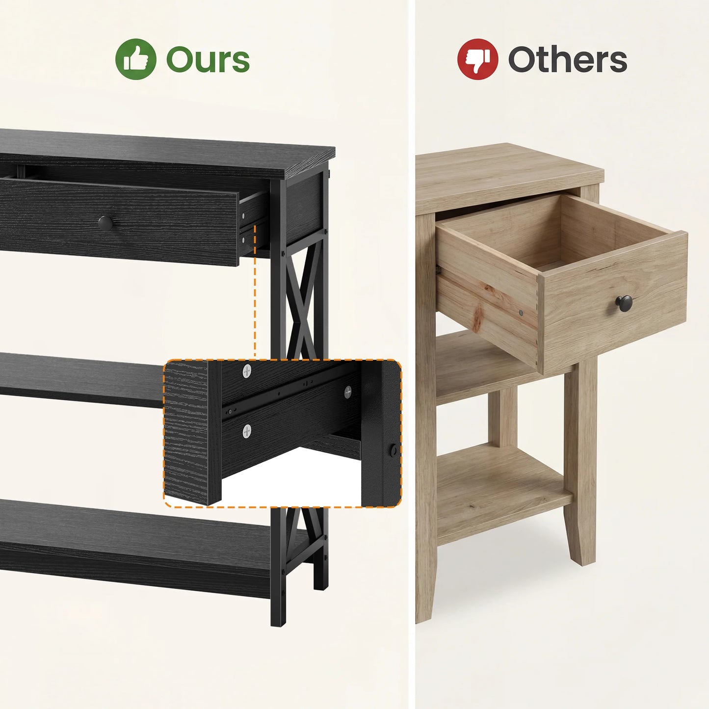 JHK 39IN Sofa Table 2-Tier Entryway Table and Sofa Table Narrow Long with Shelves Industrial Hallway Table for Living Room Foyer