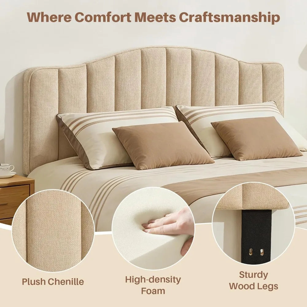 King Size Headboard Only, Upgraded One-Piece Bed Headboards Adjustable Height&Width Upholstered California, Customized